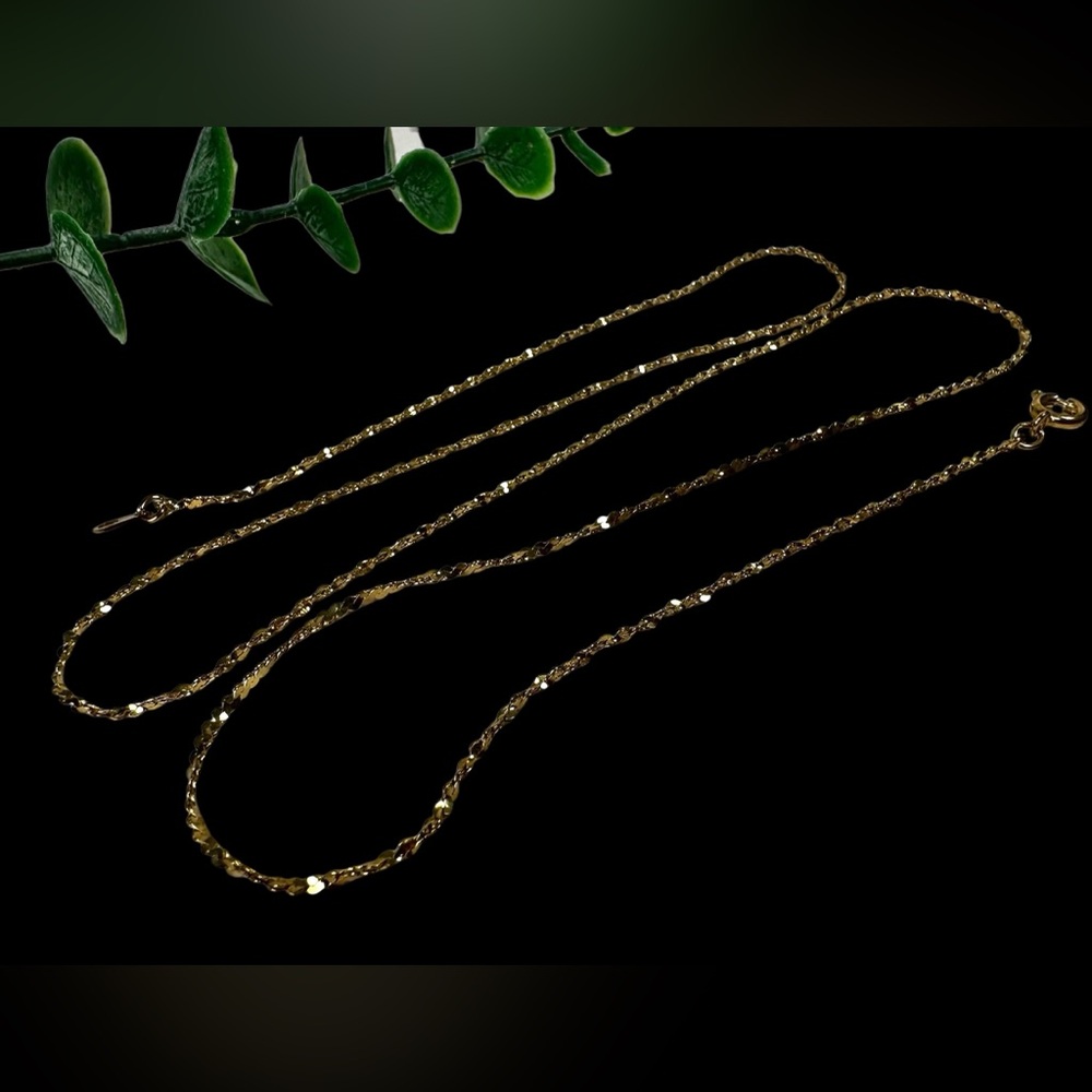 💛Diamond Cut Gold Tone Chain 24” - Picture 2 of 8
